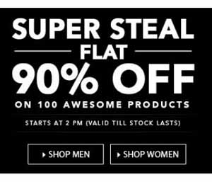 Clothing, Footwear & Accessories Flat 90% off – Jabong GOSF