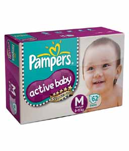 Pampers Active Baby Medium 62 Pieces at Rs. 299 – Shopclues