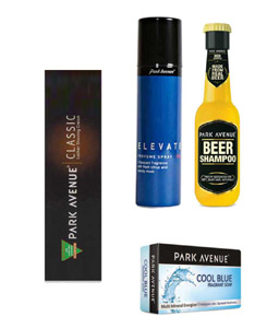 Park Avenue Perfume + Beer shampoo + Soap + Shaving cream
