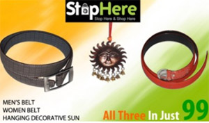 Republic Trombo Offer – Men’s Belt, Women Belt, Decorative Sun at Rs. 99 – Stophere