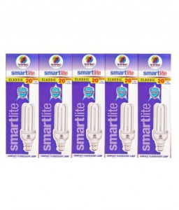 Wipro Smartlite Classic White Cfl – 20w (set Of 5) at Rs. 609 – Snapdeal