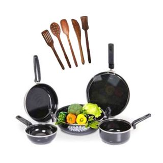 5 Pcs Non-Stick Induction Safe Cookware & 5 Pcs Skimmer Set at Rs. 320 – Shopclues