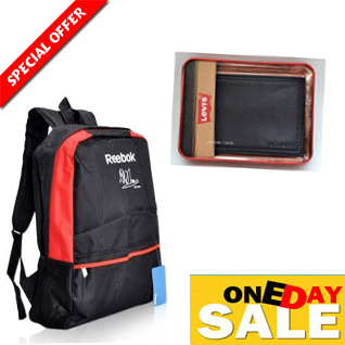 Stylish Signature Back Pack Bag With FREE Levis Wallet at Rs. 299 – Shopclues
