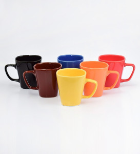Cdi Square Shape Mugs In Six Different Colours - 6 Pcs Set