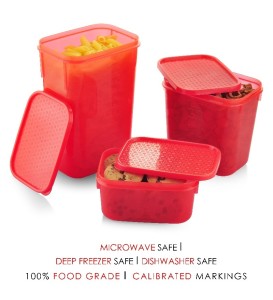 All Time Polka 3 Pcs Container Set - Red