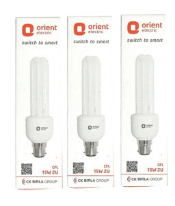 Orient White 15 Watt CFL Bulbs - Pack Of 3
