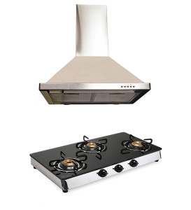 Hawk Gas Cooktop and Alfa Chimney with Lifetime Warranty