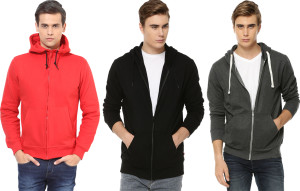 Wrab Combo Of 3 Hoodie With Front Zip